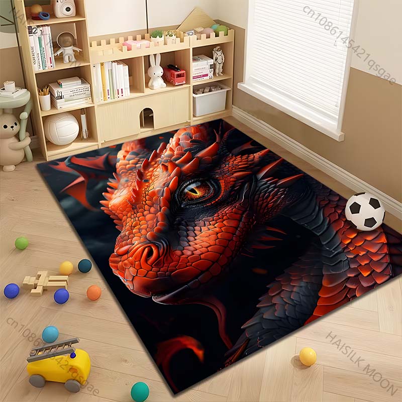 Multiple sizes Close-up of red dragon Print Carpet Rug for Living Room Bedroom Sofa Doormat Home Decor Non-slip Floor Mat