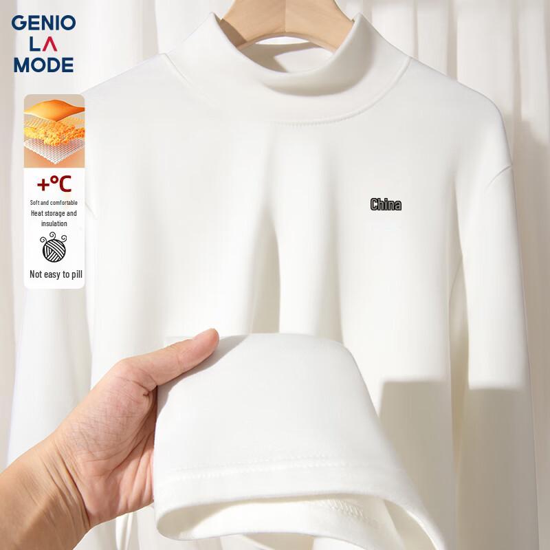 GENIOLAMODE Men s Fleece Lined Semi-Turtleneck Long Sleeve Base Layer T-Shirt XL