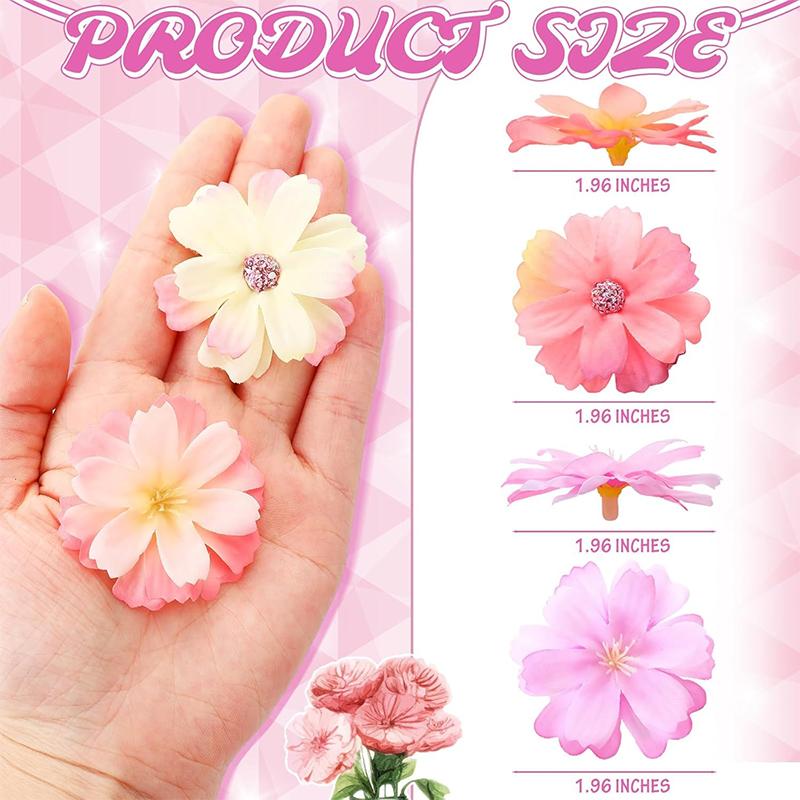32Pcs/Pack 5cm Pink Silk Artificial Cherry Blossom Flowers Heads for Home Room Decoration Wedding Party Decoration Fake Flowers