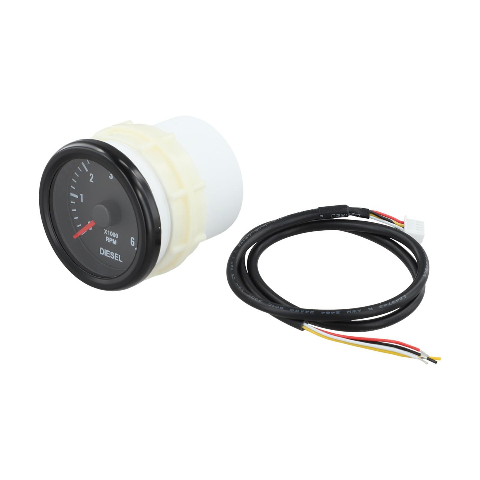 52mm Diesel Engine Dashboard Gauge Accurate RPM Measurement Up to 6000