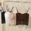 Hot Girl Sexy Beautiful Back Camisole Vest With Chest Pad Anti-slip Lace Seamless Base Layer Bandeau Underwear