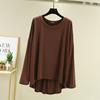 Women's Loose Crew Neck Long Sleeve Modal T Shirt Thin Solid Color Casual Spring Summer Outerwear Basic Layering Top Plus Size