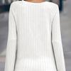 Long Sleeves Casual Pullover Round Neck Textured Loose Long-sleeved T-shirt Top