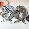 Stripe Print Snow Flower Scarves Sweet Cotton Linen Headscarf Bandanas Shawl Headband  Summer