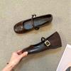 Korean version of versatile one-word belt single shoes casual women's shoes summer French retro Mary Jane shoes flat shoes small leather shoes