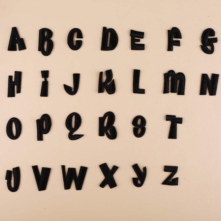 Pink Embroidered Alphabet Patch for Clothing Decoration