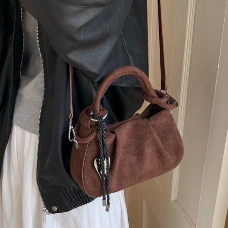 Small Suede Fashion Leather Shoulder Bags for Women 2026 Luxury Designer Brand Trend Crossbody Bag Females Short Handle Handbags