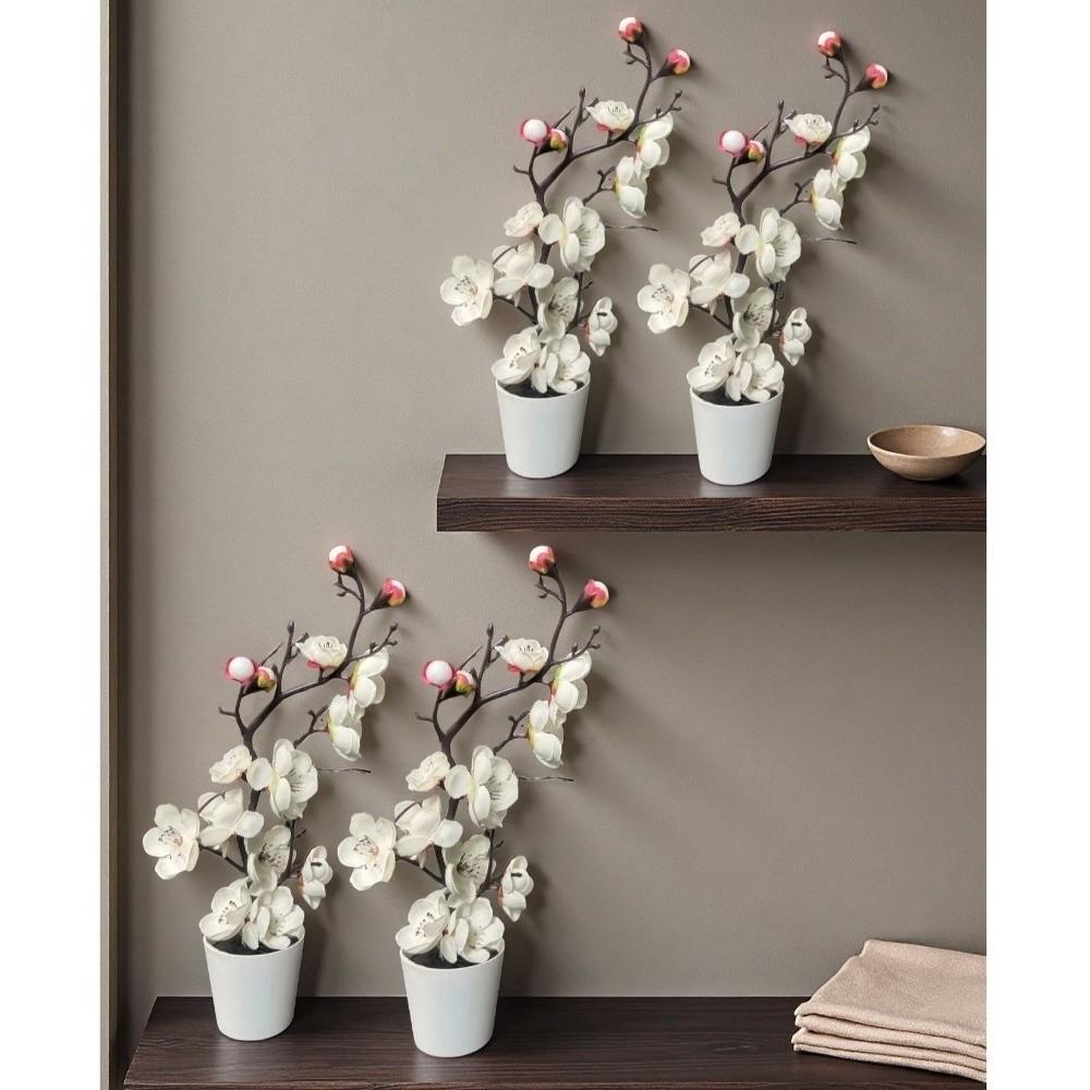 Kreative Süße Künstliche Pflaumenblüten Helle Farbe Bonsai Topfpflaumenblüte Heimdekoration Blumenornament Valentinstag
