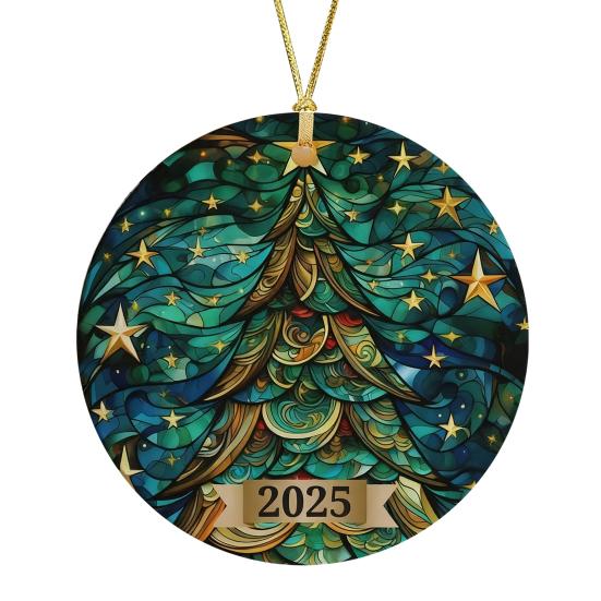 Dream Christmas Tree Ornament Sparkling Acrylic Hanging Decoration with Golden String Festive Keepsake Gift