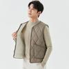 Men's new autumn and winter velvet warm zipper enlarged vest outer pocket men's rhombus short vest