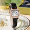 Retro Wine Barrel-Shaped Luxury Diamond-Encrusted Waterproof Belt Quartz Women'S Watch