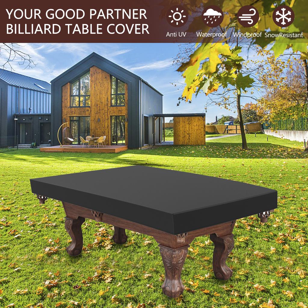 7/8FT Pool Table Dustproof Cover 210D Oxford Cloth Waterproof Billiard Table Protector With Storage Bag Washable Furniture Cover