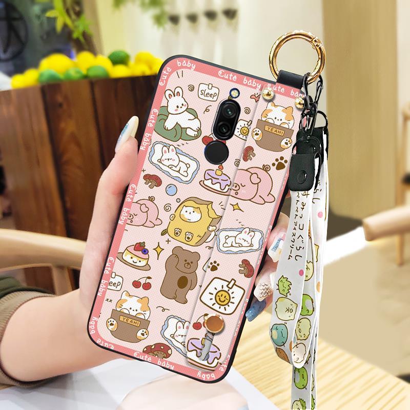 Kickstand Wrist Strap Phone Case For Xiaomi Redmi 8 Durable Waterproof Fashion Design Anti-dust Shockproof Soft case