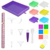 Glitter Diamond Painting Pen Kit with 6 Tips 6 Wax Pads Sorting Trays Brush Spoon and Storage Box for 5D Diamond Art Rhinestone Crafts