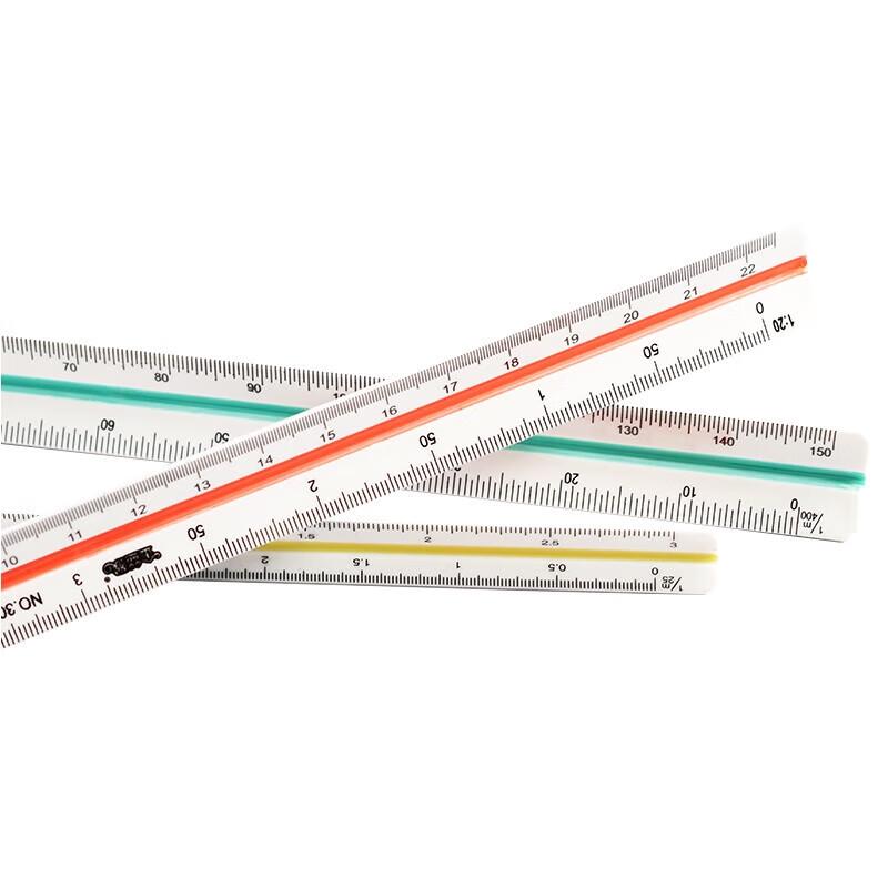 Mengci Small Triangular Scale Ruler Set Small Scale, 4-Piece