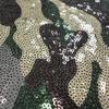 1yard African Lace Sequin Embroidered Fabric Camo Embroidery Cloth 3MM Beaded Lace Sequin Fabrics for DIY Sewing Clothing