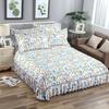 Комплект из 3 предметов, утолщенная юбка-кровать с принтом, мягкая шлифовальная пылезащитная юбка-кровать, покрывало размера King Queen с 2 наволочками