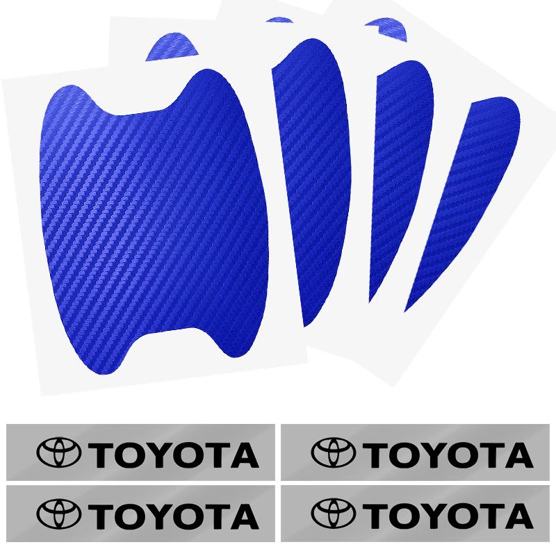 Car Door Sticker Carbon Fiber Scratches Auto Handle Protection Film for Toyota TRD GR Yaris Hilux Corolla Prius Avensis Emblem Auris