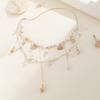 New Geometry Simulated-pearl Shell Conch Tassel Double layer Beaded Waist Chain Unique Trend Luxury Fashion Versatile Jewelry