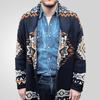 Lässiger mittellanger Cardigan für Herren, Vintage, Schalkragen, Langarm, Strick, Button-Down-Cardigan, Herbst/Winter, grober Pullover, Strickoberbekleidung für Männer
