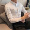 Heren Lente Herfst Nieuwe Stijl Premium Geborduurde Overhemden Lange Mouwen Kreukvrij Non Iron Slim Fit Knappe Zakelijke Overhemden