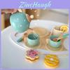 Kid Wooden Tea Set With Pretend Sweets Teapots For Early Education And Role Playing
