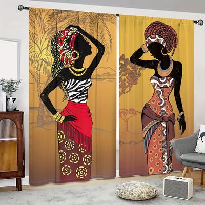 Bohemian-style African Printed Curtains, Suitable for Home Decoration In Bedrooms and Living Rooms