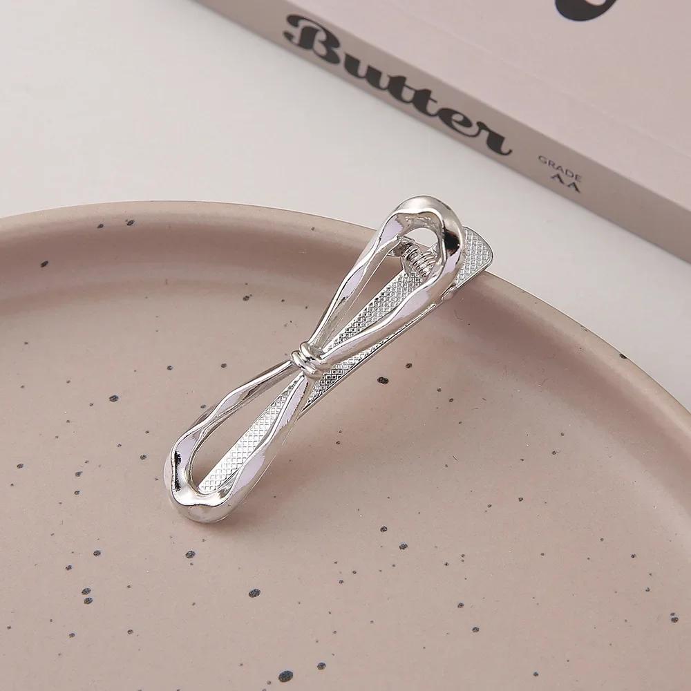 Exquisite Gold Silber Metall Hohl Haarspangen Süß Cool Pony Clip Stirn Gebrochenes Haar Entenschnabelspange Haarnadel Stil Kopfschmuck