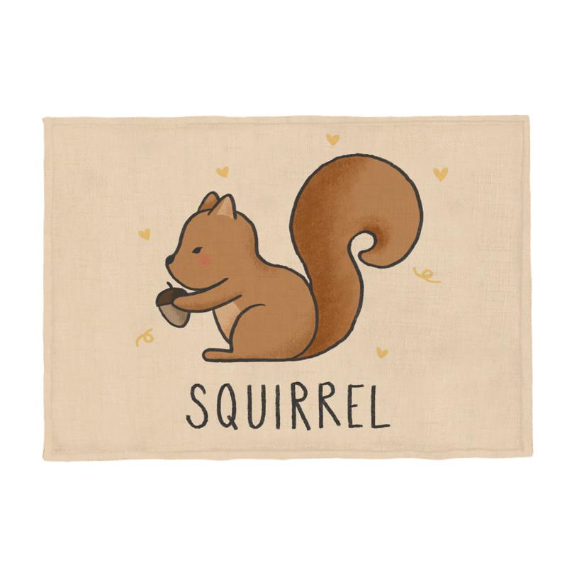 Cute Animal Placemat Rabbit Raccoon Seahorse Shark Children Napkin Dining Table Coaster Sheep Sloth Snail Squid Polyester Hemp