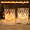 Musical and Light 3D Popup Greeting Card Luxurious Foil Stamping Cards  Birthday Party Supplies