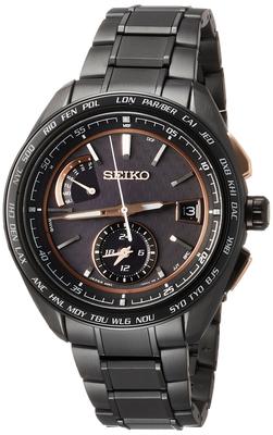 Solar Radio Sporty Line Black Dial Titanium Model Sapphire Glass SAGA263 Black [Seiko Watch] Carbon-like Men's