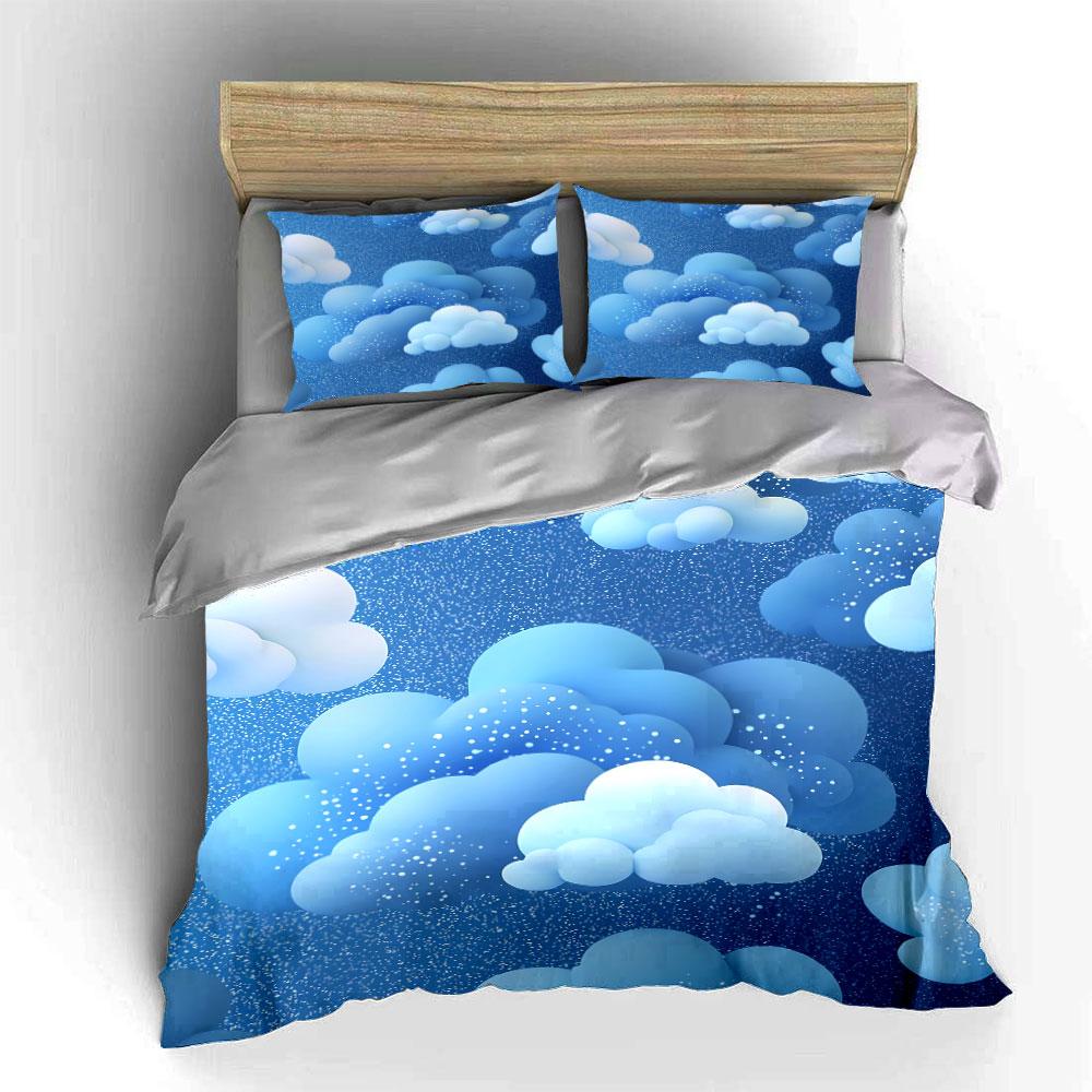 Cloudy Sky Blue Bedding Set Bedding Duvet Cover Set Duvet Cover Pillowcases (1 * Duvet Cover 2 * Pillowcases, without duvet insert)