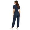 Damen Kurzarm Chirurgenanzug Mehrere Taschen Reißverschluss vorne Elastische Taille Jogginghose Medizinische Uniform