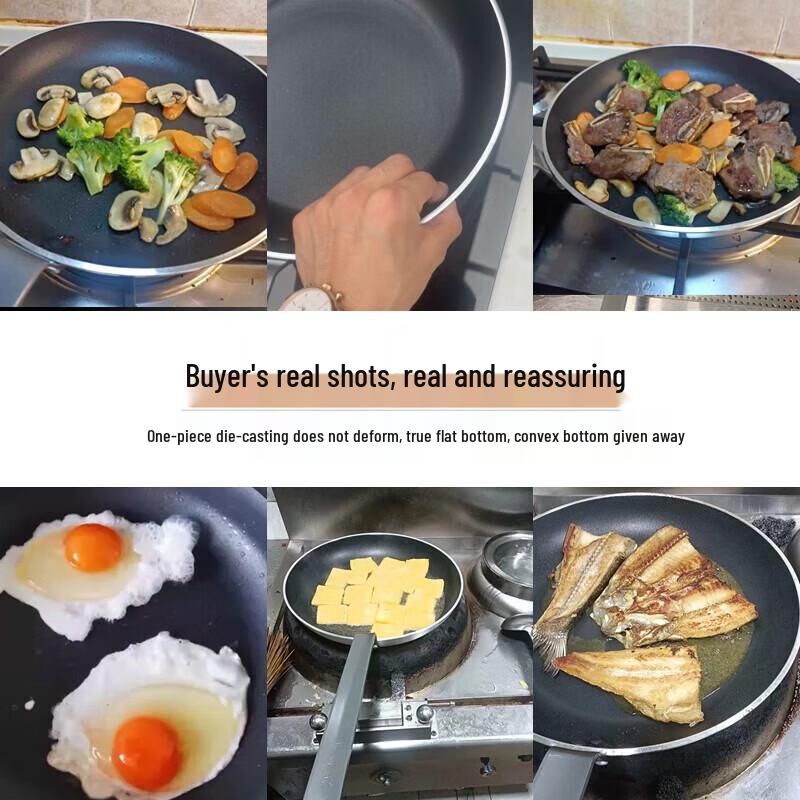 FATTBAO Commercial French Style Flat Frying Pan