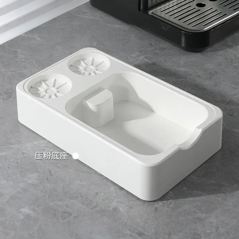 Coffee Tamping Station Organizer Stand with Knock Slag Bucket Universal Portafialter ABS Holder Espresso Accessories Barista