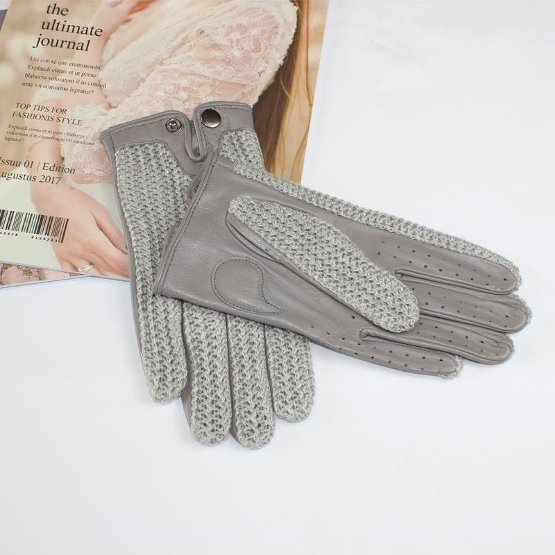 High Quality Women's Sheepskin Gloves Leather Fashion Touch Screen No Lining Thin Section Spring Riding Driving Gloves Autumn