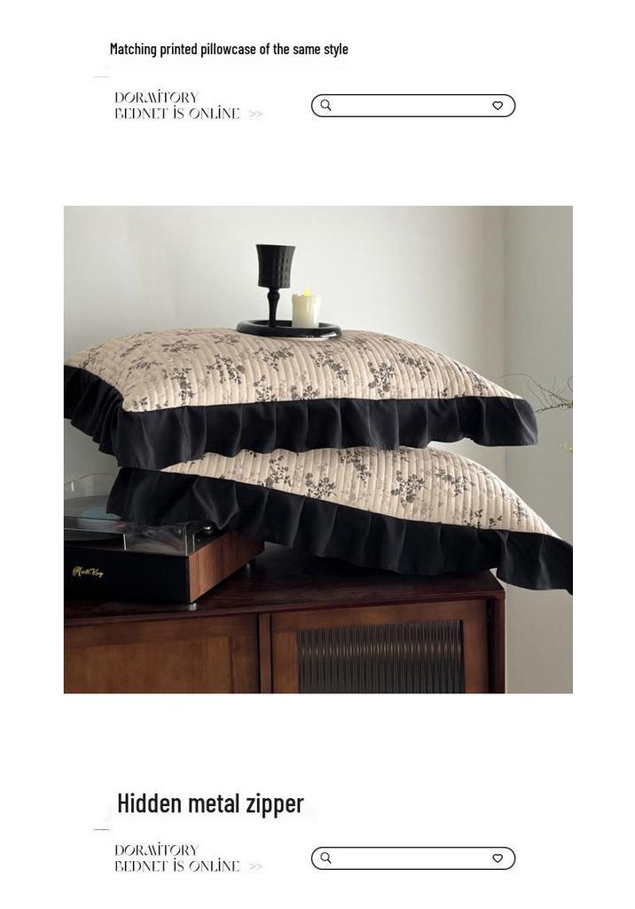 Korean Lace Floral Bedspread Set: Imitation Cotton, Single Dorm, 3-Piece