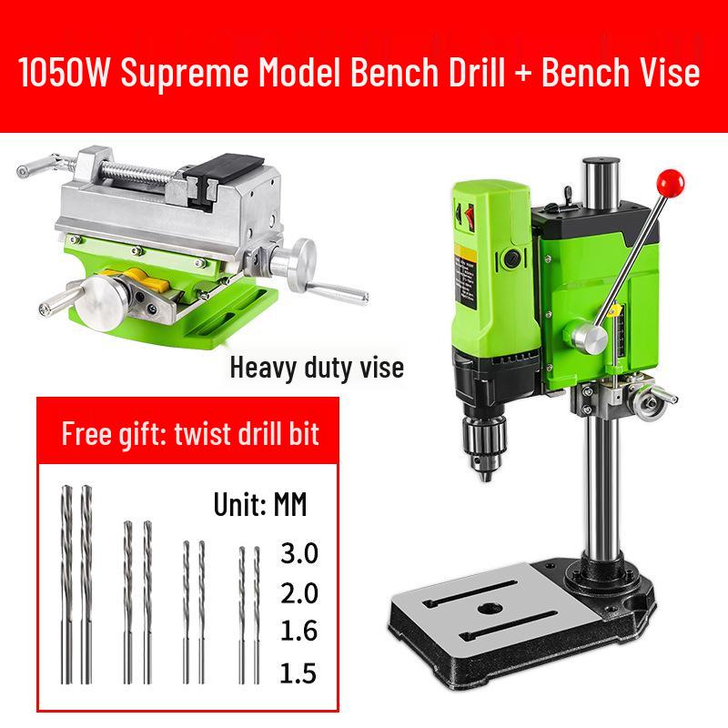 Compact Industrial-Grade 220V Precision Drill Press - Mini Multifunctional Electric Drill with High Precision for Home Use