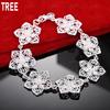 925 Sterling Silver Vintage Openwork Floral Bracelet - Exquisite Gift Jewelry