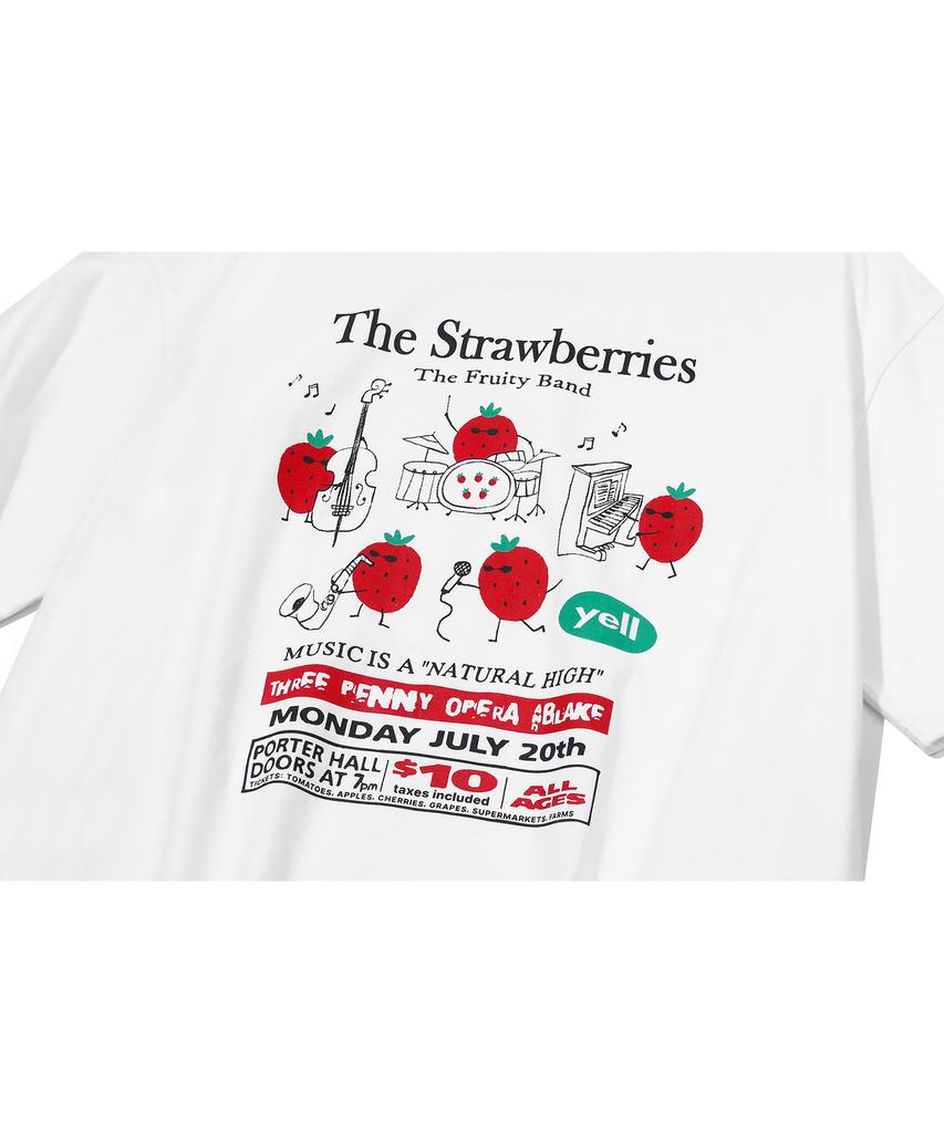 CPGN STUDIO Strawberry Band Short Sleeve T-Shirt White