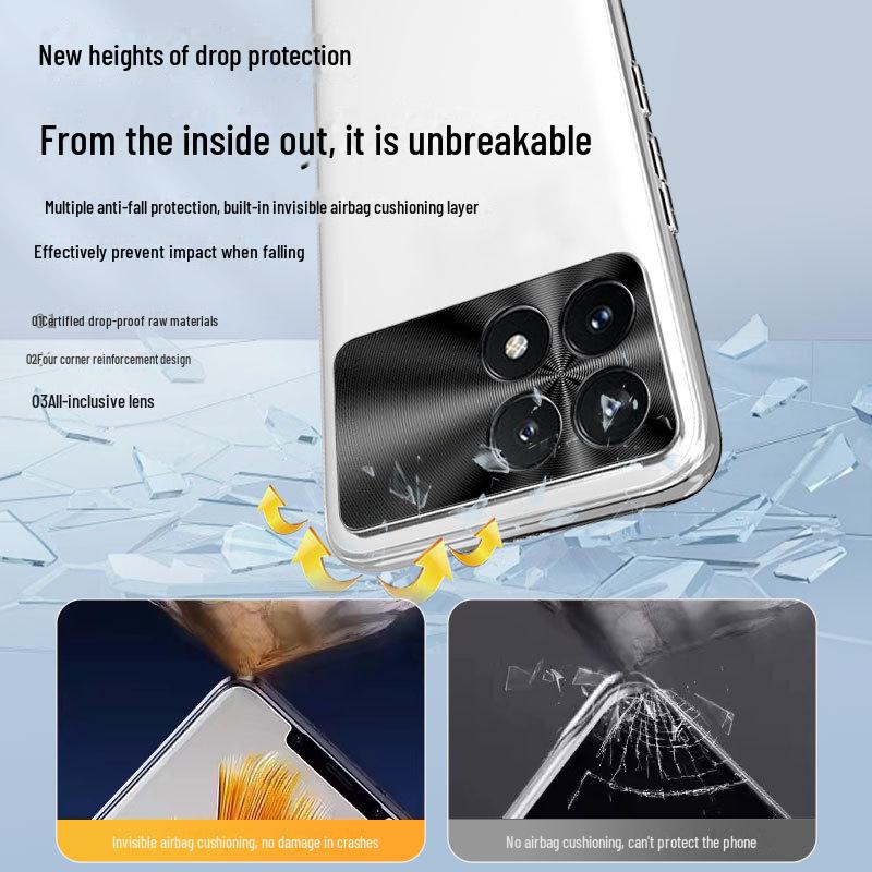 Redmi K70 AG Frosted Electroplating Case with High-End Metal Lens and Soft Edge for Protection.