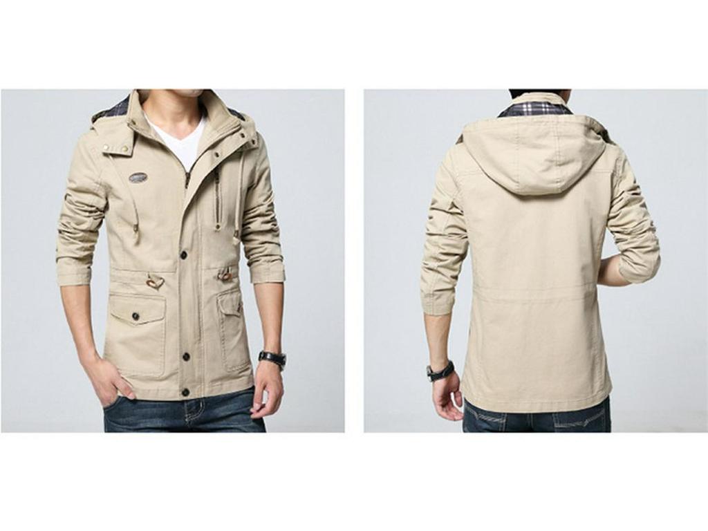 Men's Hooded Pure Cotton Washed Workwear Jacket - Autumn/Winter 2022 Collection