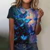 Women's Short-sleeved T-shirt Summer Crewneck Top Loose Casual Short-sleeved Fashion Printed Clothing Women's Elegant T-shirt