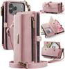 Crossbody Magnetic Card Zipper Solt Wallet Flip Leather Case For iPhone 17 Pro Max 16 Plus 15 14 13 12 11 Long Lanyard Bag Cover