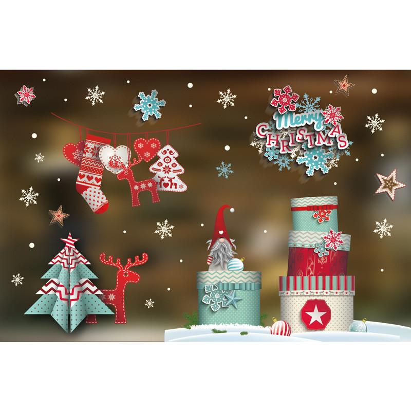 Christmas Large Festive Static Window Stickers Pvc Cling Decorations For Joyful Holiday Spirit
