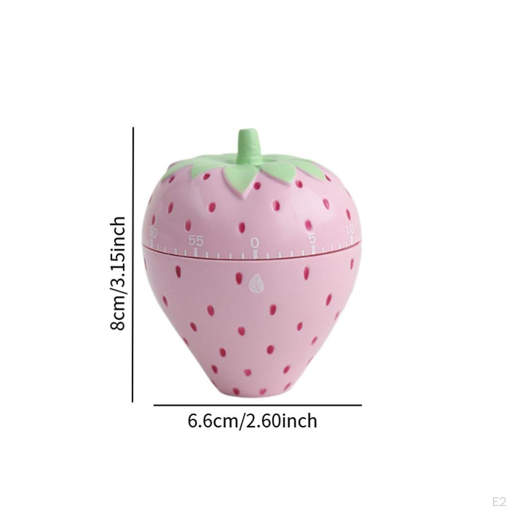 Mechanical Cooking Timer Alarm Clock Cute Strawberry Decorative Kitchen Tool Timing Reminder for