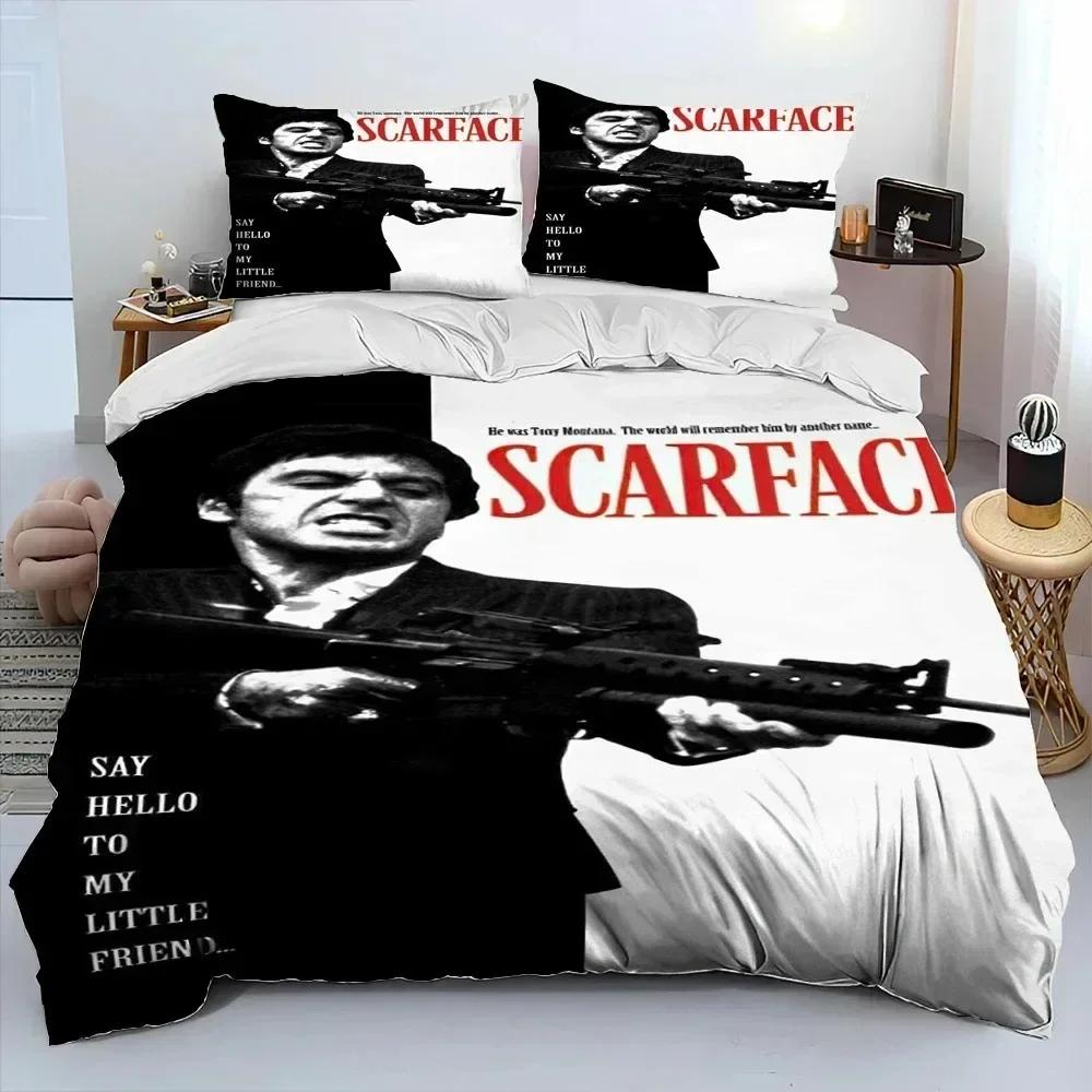 3D Print Movie Scarface Tony Bedding Set Duvet Cover Bed Set Quilt Cover Pillowcase Comforter King Queen Size Boys Adult Bedding