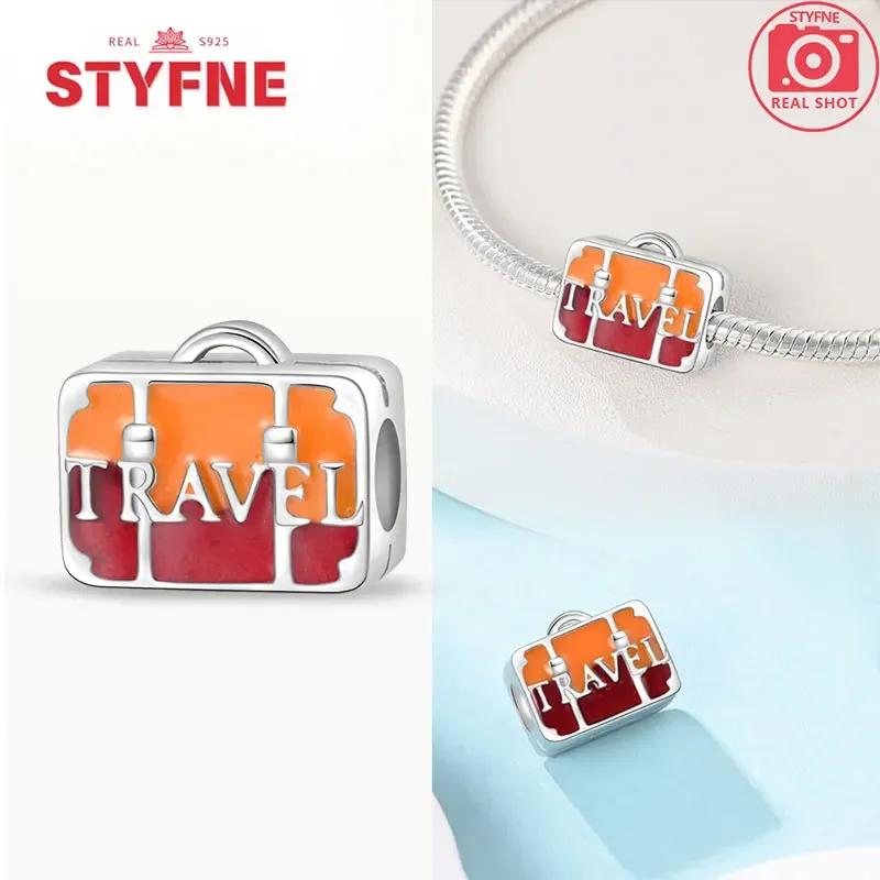 Coppercolorful Travel Luggage Charms Plane Beads Fitoriginal Bracelets Diy Fine Jewelry For Women Gifts