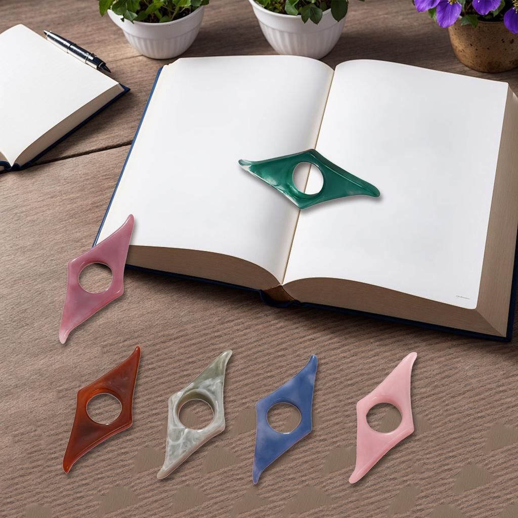 4Pcs Thumb Finger Book Page Holder Resin Book Page Marker Ergonomic Bookmarks Portable Reading Aid for Novels Textbooks