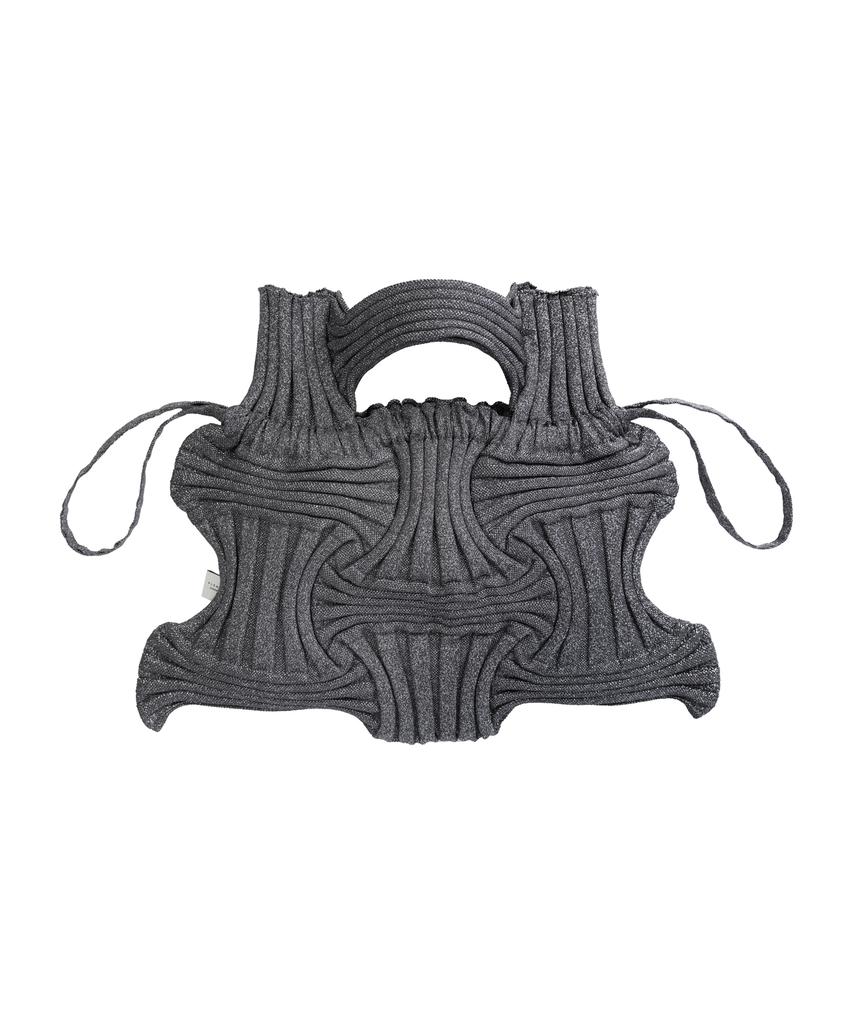 Pleatsmama Big Bow Bag Glitter Stone Brown